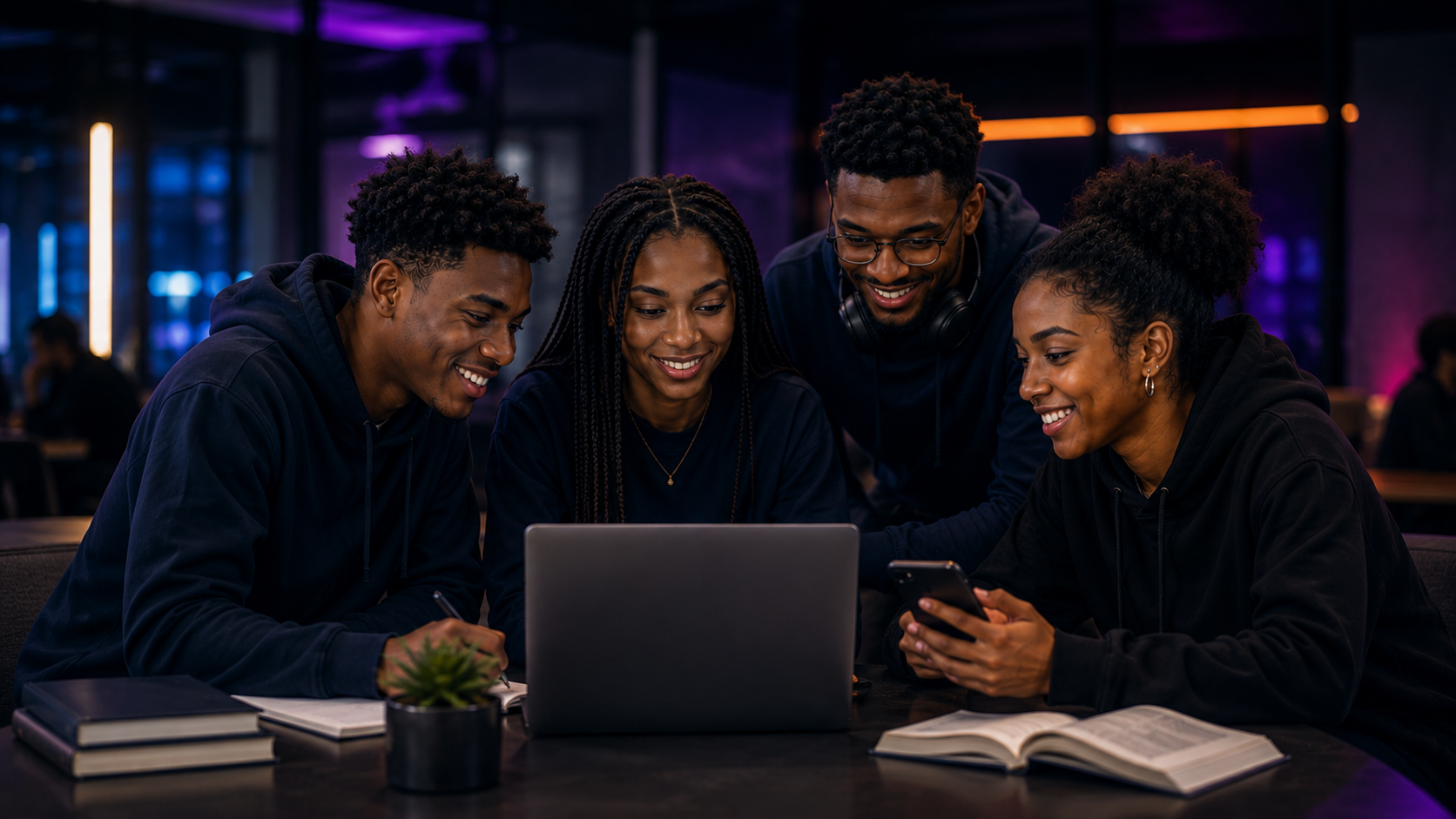 Family working together on a laptop