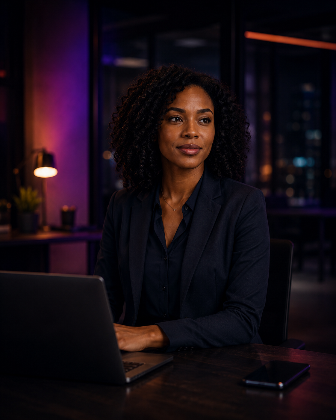 Professional woman using TIBSE communication tools