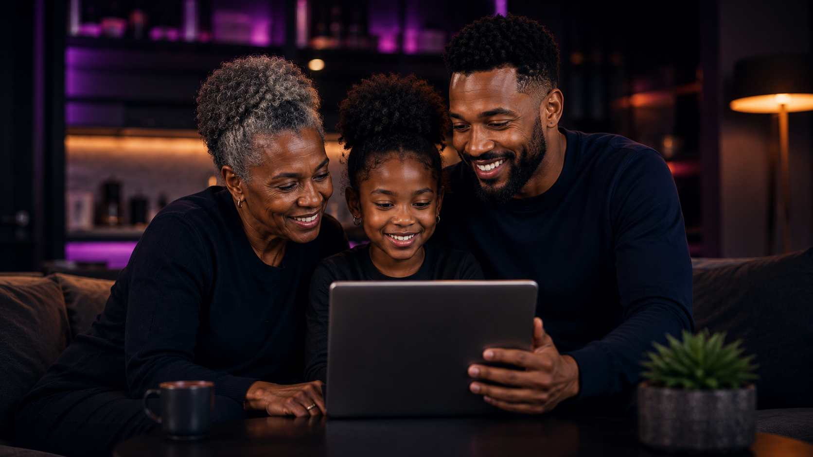 Family using protected communication together